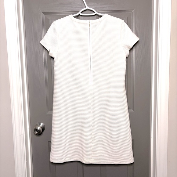 Vineyard Vines Ottoman Textured Ribbed Ivory Shift Dress M Short Sleeves - Picture 7 of 11